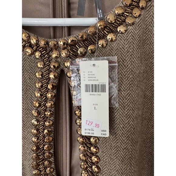 NEW Size L - Anthropologie Beaded Keyhole Sleeveless Mini Dress (NWT US$ 178) - Picture 5 of 16